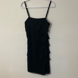 White House Black Market Layered Black Mini Dress size 2